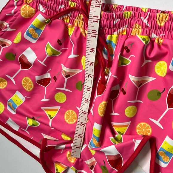 Jess Lea Cocktail Drink Print Activewear Shorts Size Large - Picture 5 of 8
